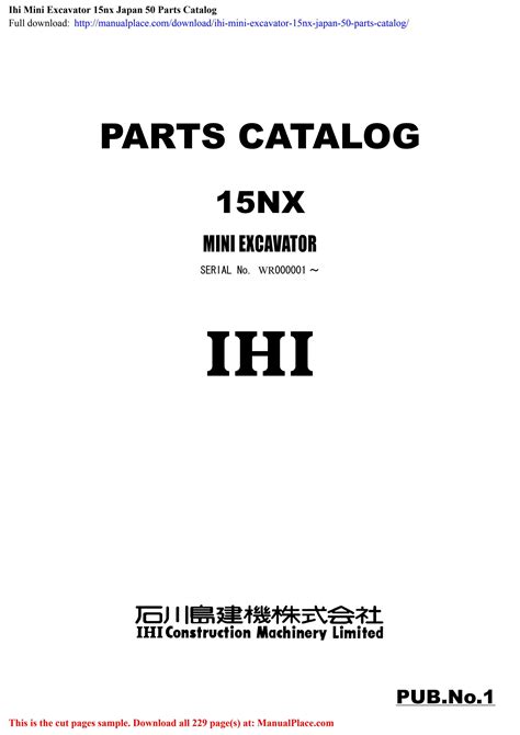 ihi 15nx mini excavator parts|ihi parts catalog.